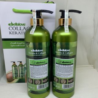 Dầu gội cặp DellaLove - bơ 800ml ( cả cặp gội xả 2 chai)