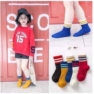 Bán sỉ 5 đôi tất cổ kẻ Hàn Quốc ( tất trẻ con) đủ màu