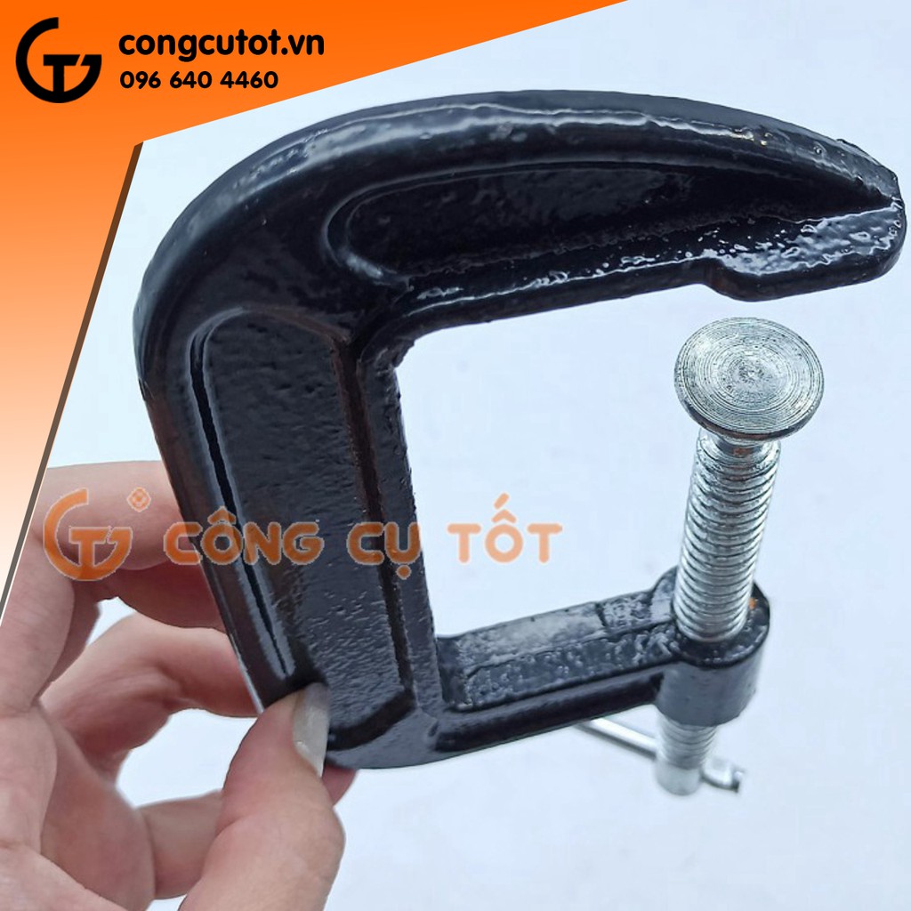 Cảo chữ C gang màu đen 3 inch