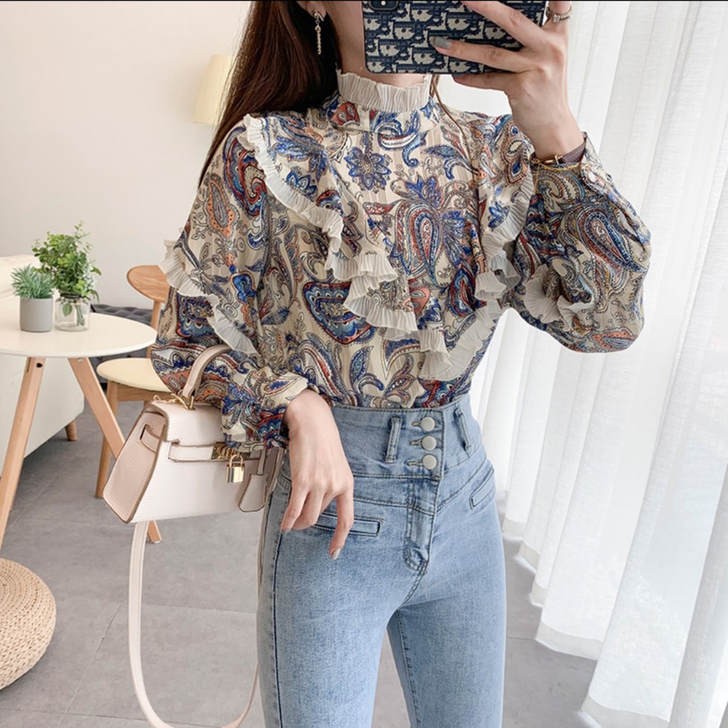 Áo Kiểu Hàn Quốc Phối Bèo 2867 3m | BigBuy360 - bigbuy360.vn