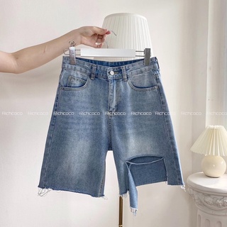 Quần short biker rách 1 bên