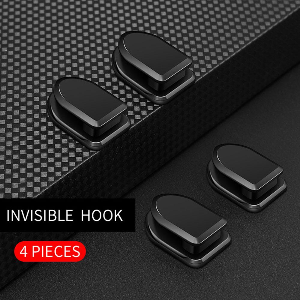 Set 4 Móc Treo Dây Cáp USB Gắn Cửa Xe Hơi Vô Hình Đa Năng