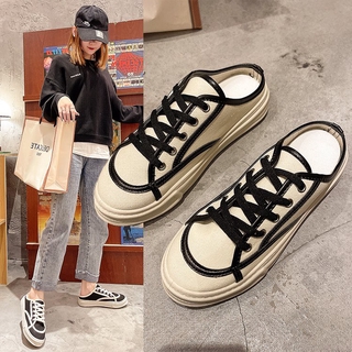 Giày Lười Canvas Phong Cách Hàn Quốc Nữ Tính