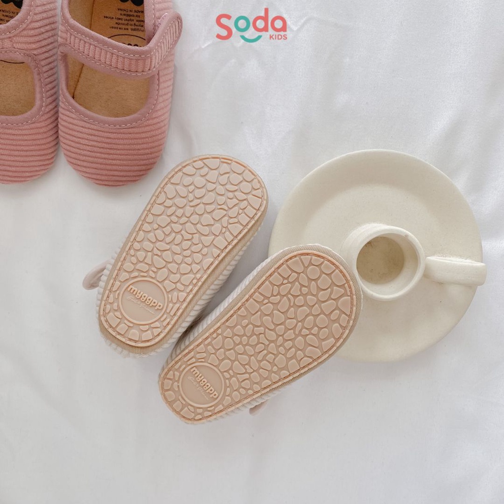 Giày tập đi vân nhung cho bé gái (Ảnh thật)