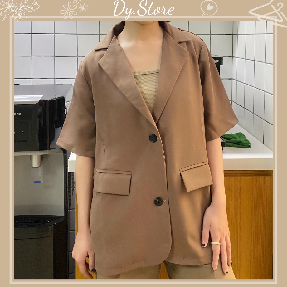 Áo Khoác Blazer, Áo Vest Nữ Ngắn Tay Phong Cách Hàn Quốc