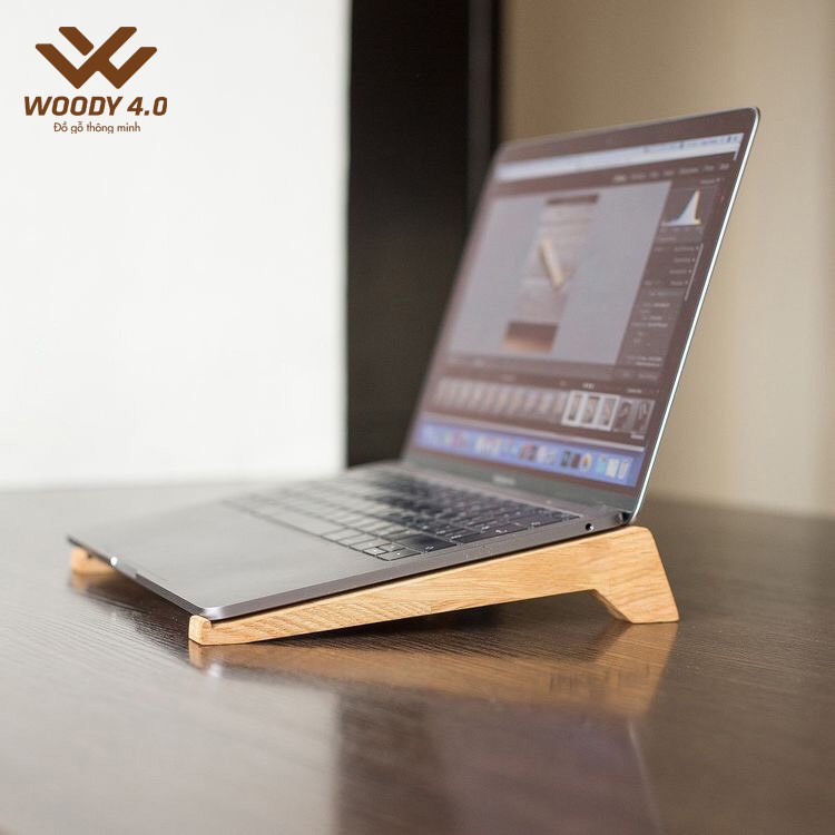 Kệ laptop. Giá đỡ laptop size S bằng gỗ tự nhiên bền đẹp