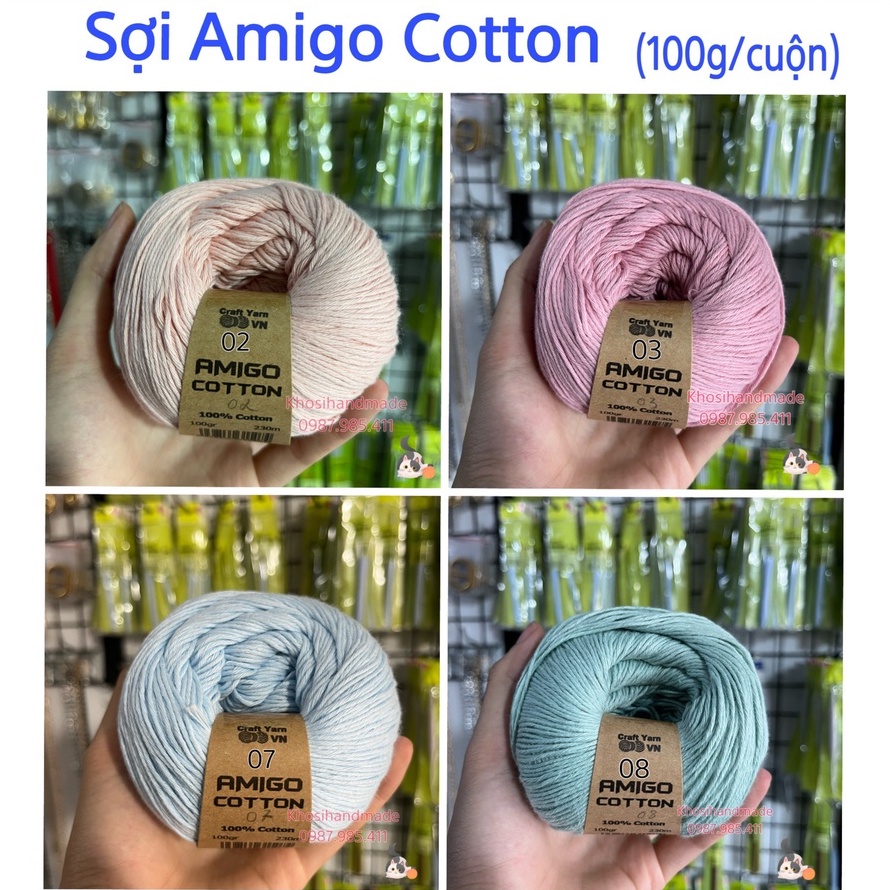 Sợi Amigo 100% Cotton 100gram/cuộn