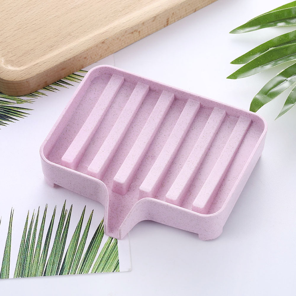 1Pcs Plastic Soap Dish Holder Water Draining Tray Plate Storage Box Case Container