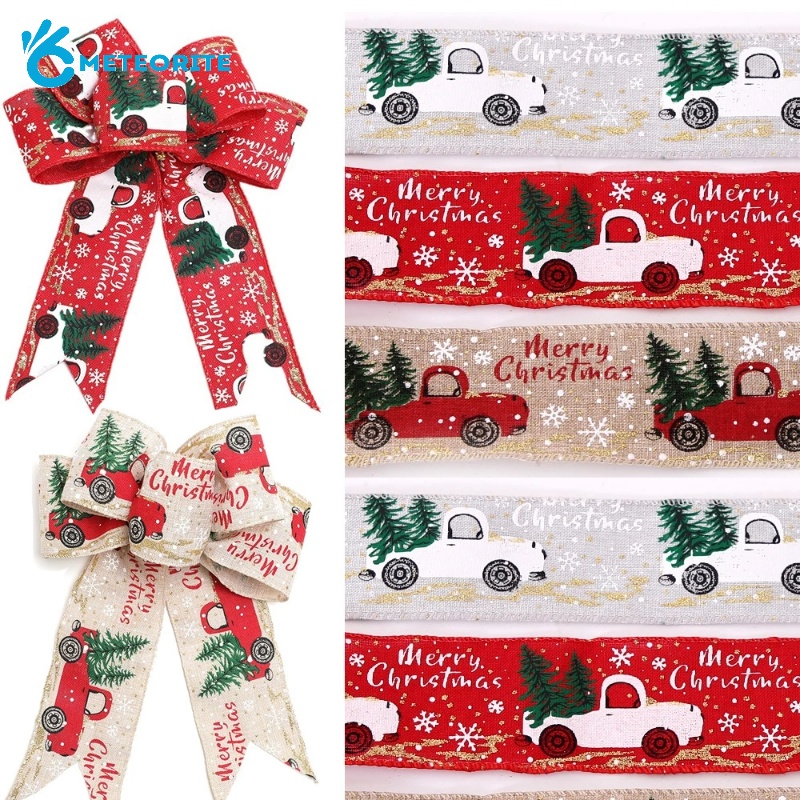 Cuộn Dây Ruy Băng Họa Tiết Bông Tuyết 5M Trang Trí Cây Thông Noel