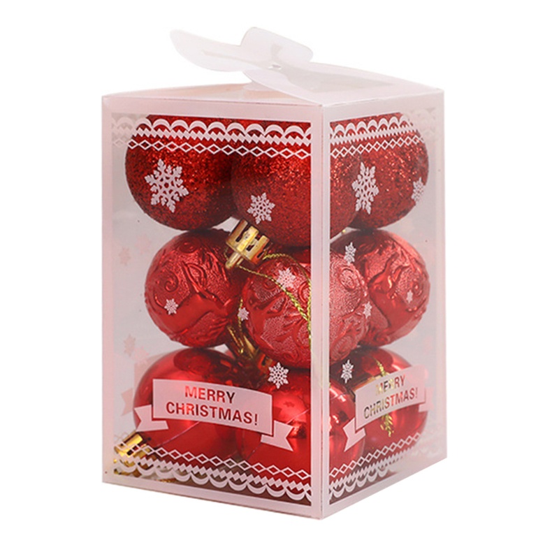 Set 12 quả châu lấp lánh trang trí cây thông noel