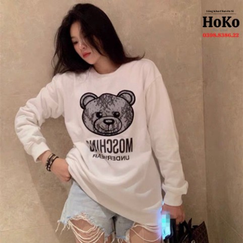 áo sweater unisex form rộng áo moschino in hình gấu chất liệu nỉ, co giãn 4 chiều HOKO | BigBuy360 - bigbuy360.vn