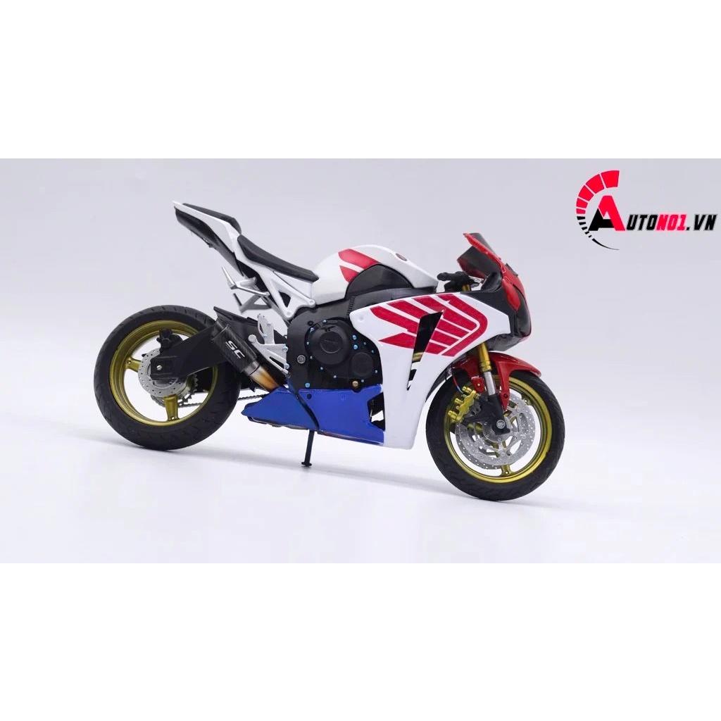 MÔ HÌNH XE HONDA CBR 1000RR WHITE RED ĐỘ PÔ - ĐỘ MÂM 1:12 AUTONO1 D172