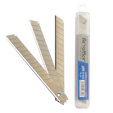Hộp 10 lưỡi dao rọc giấy Flexoffice FO-BL01