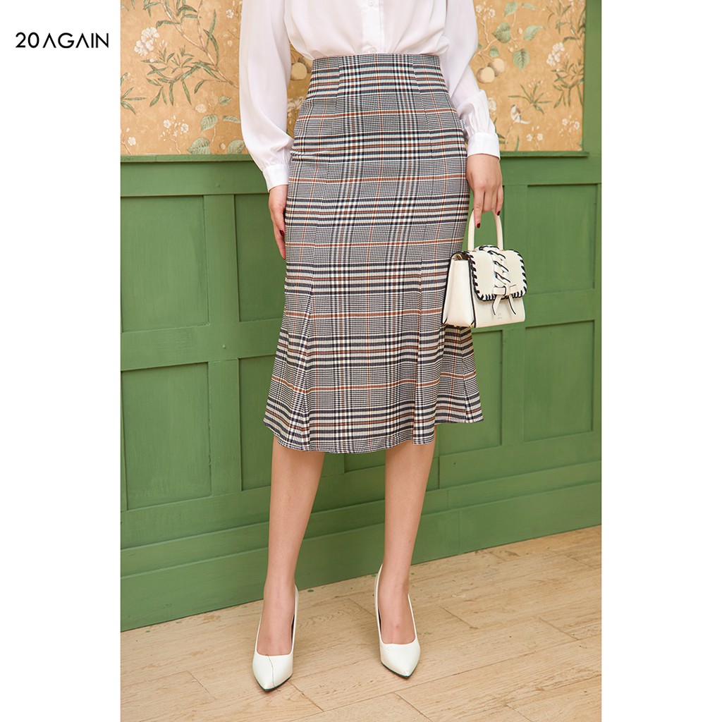 Chân váy công sở dài dáng ôm đuôi cá 20AGAIN JDA1585 tôn vòng 3 và che khuyết điểm | BigBuy360 - bigbuy360.vn