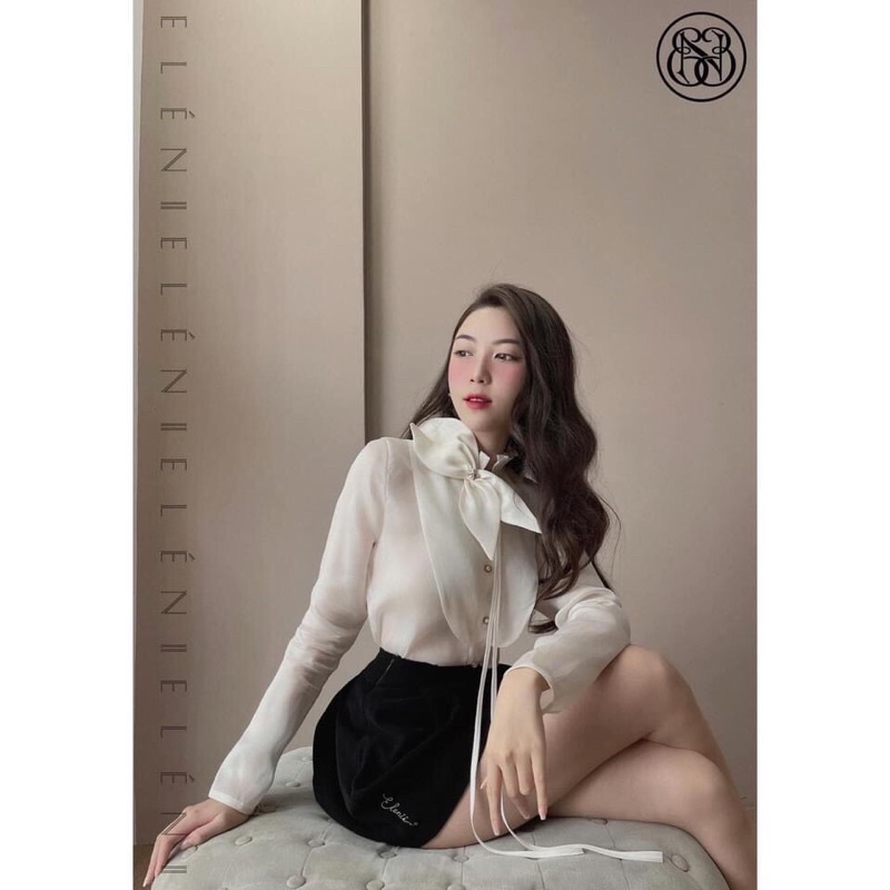 ⚡️BÁN SỈ⚡️Áo sơmi cổ nơ cúc ngọc tặng kèm cài hoa | BigBuy360 - bigbuy360.vn