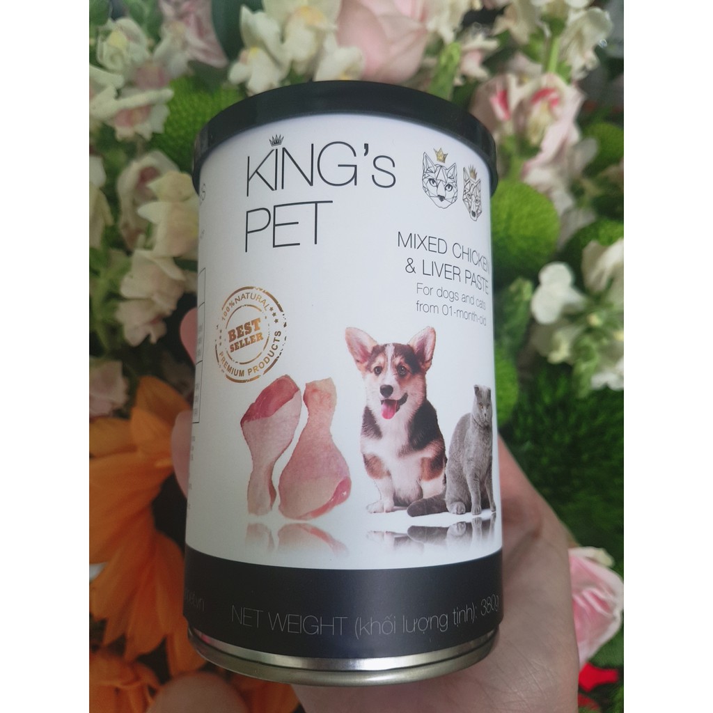 [Mã PET50K giảm Giảm 10% - Tối đa 50K đơn từ 250K] [GIAO NHANH] Pate King's Pet cho chó mèo lon 380g