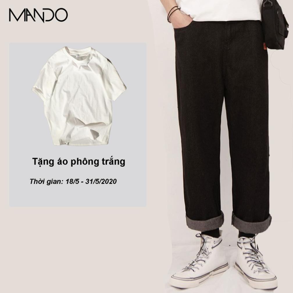 Quần Jeans Nam Ống Rộng Dáng Dài Phối Cùng Áo Thun, Sơ Mi Caro Thời Trang Nam MANDO QJN004