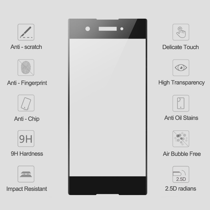 kính cường lực For Sony XA1 Ultra cường lực dán Full Screen Protector Tempered Glass Cover XA1 Glass Film