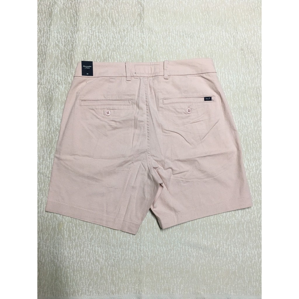 Quần short nam hiệu Abercrombie&Fitch bằng cotton màu hồng phấn size 28 30 hàng xách tay mỹ