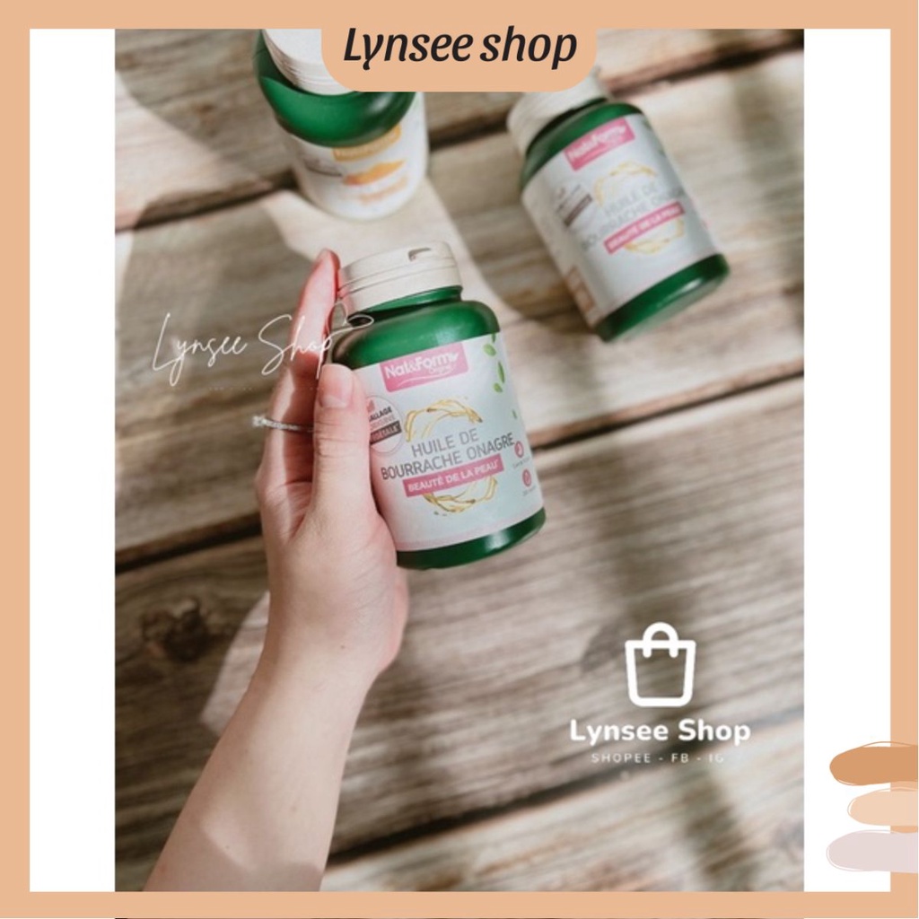 Viên Đẹp Da Tinh dầu Anh Thảo và Hoa Lưu Ly organic - Nat&Form hồng (200 viên) Mẫu Mới