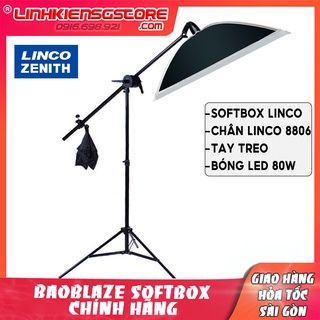Bộ Kit Baoblaze tay treo Softbox Linco zenith chân 8806 kèm bóng đèn 80w chụp sản phẩm, quay video
