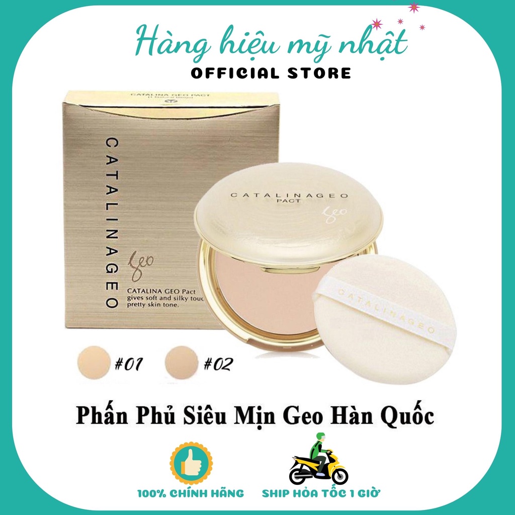 Phấn Phủ Siêu Mịn Hàn Quốc Chính Hãng - Geo Sempre Happy &amp; Please Pact - HN