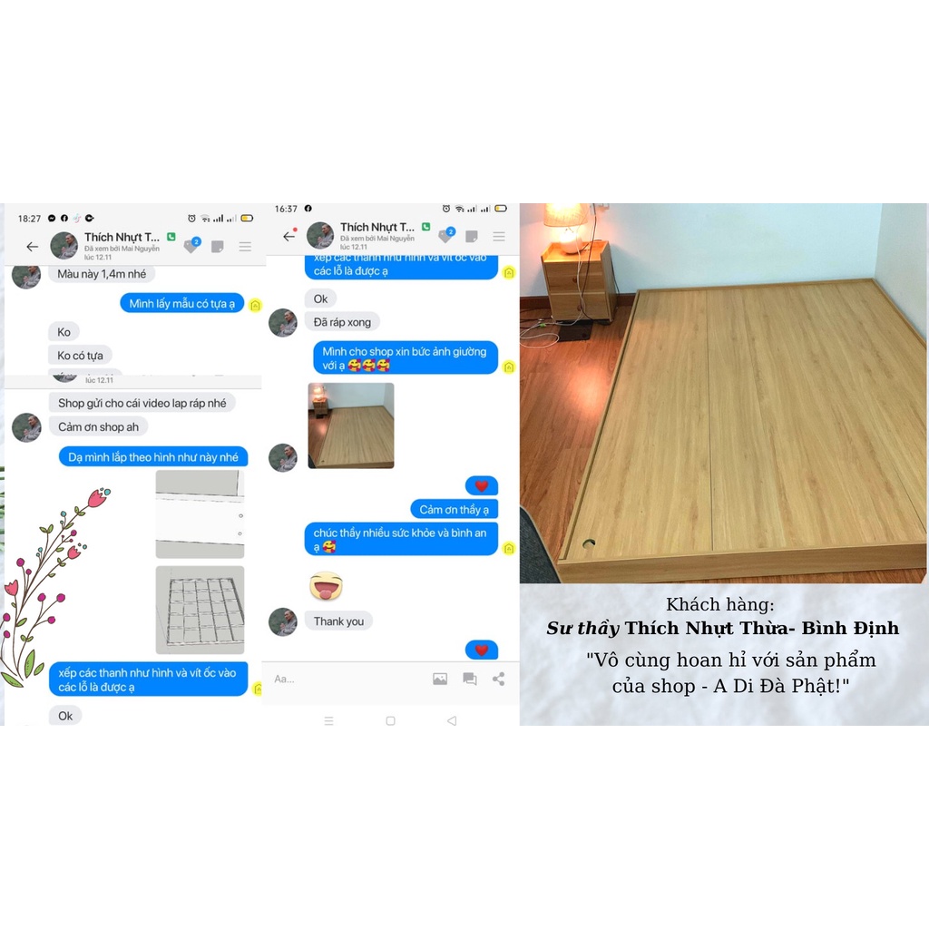 Giường Bệt Phong Cách Nhật Bản Gỗ MDF Nhập Khẩu Cao Cấp
