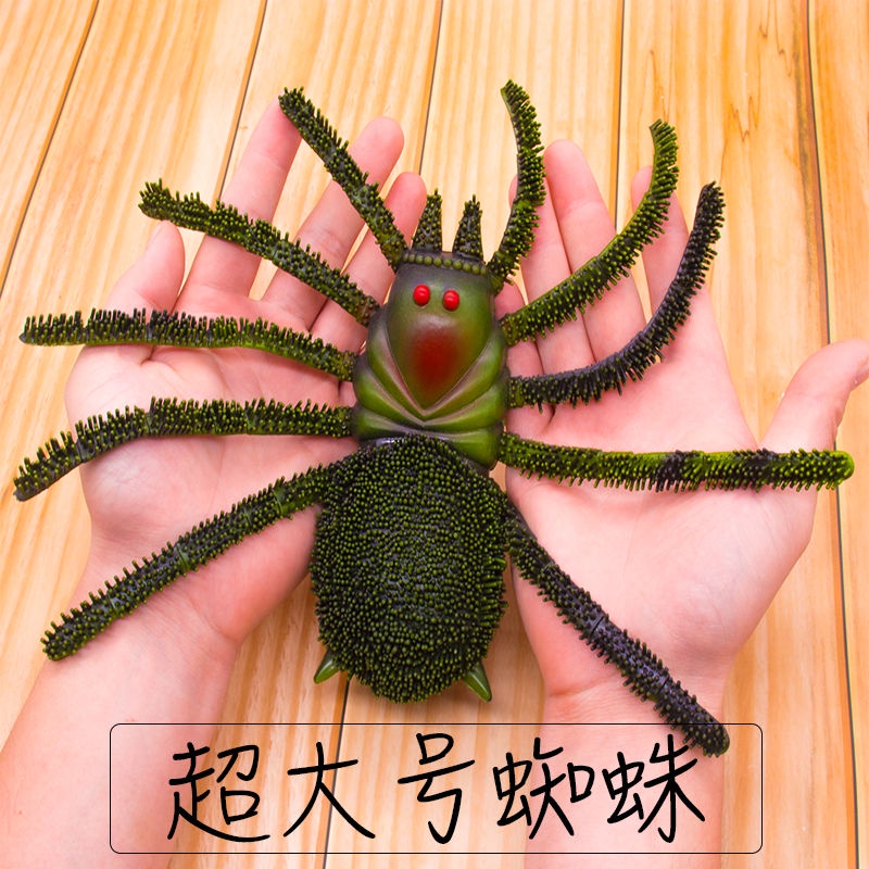 Mô phỏng con nhện lớn Đồ chơi côn trùng bằng nhựa Đồ chơi ma quái đáng sợ Halloween người nhện siêu lớn Đồ chơi trẻ em