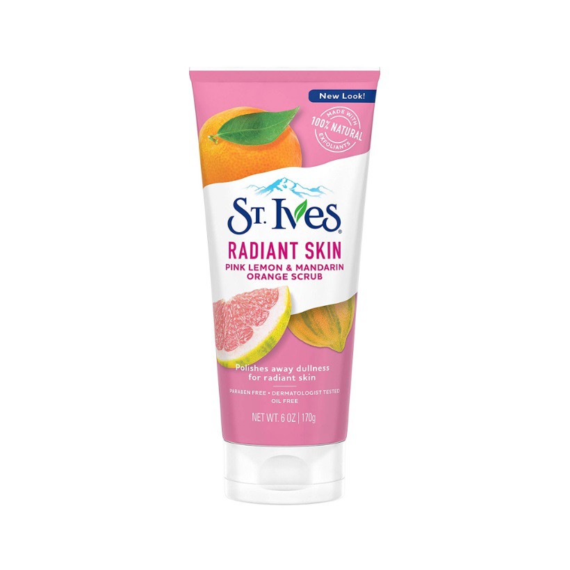 Sữa rửa mặt tẩy tế bào chết ST. Ives Radiant Skin Pink Lemon & Mandarin Orange Scrub 170g