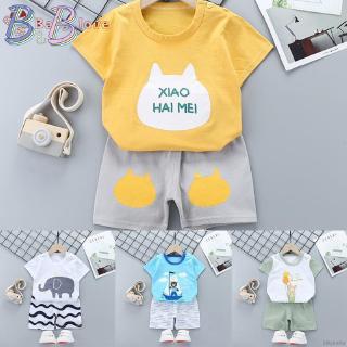 Bộ Quần Áo Cotton Tay Ngắn Xinh Xắn Hợp Thời Trang Cho Bé