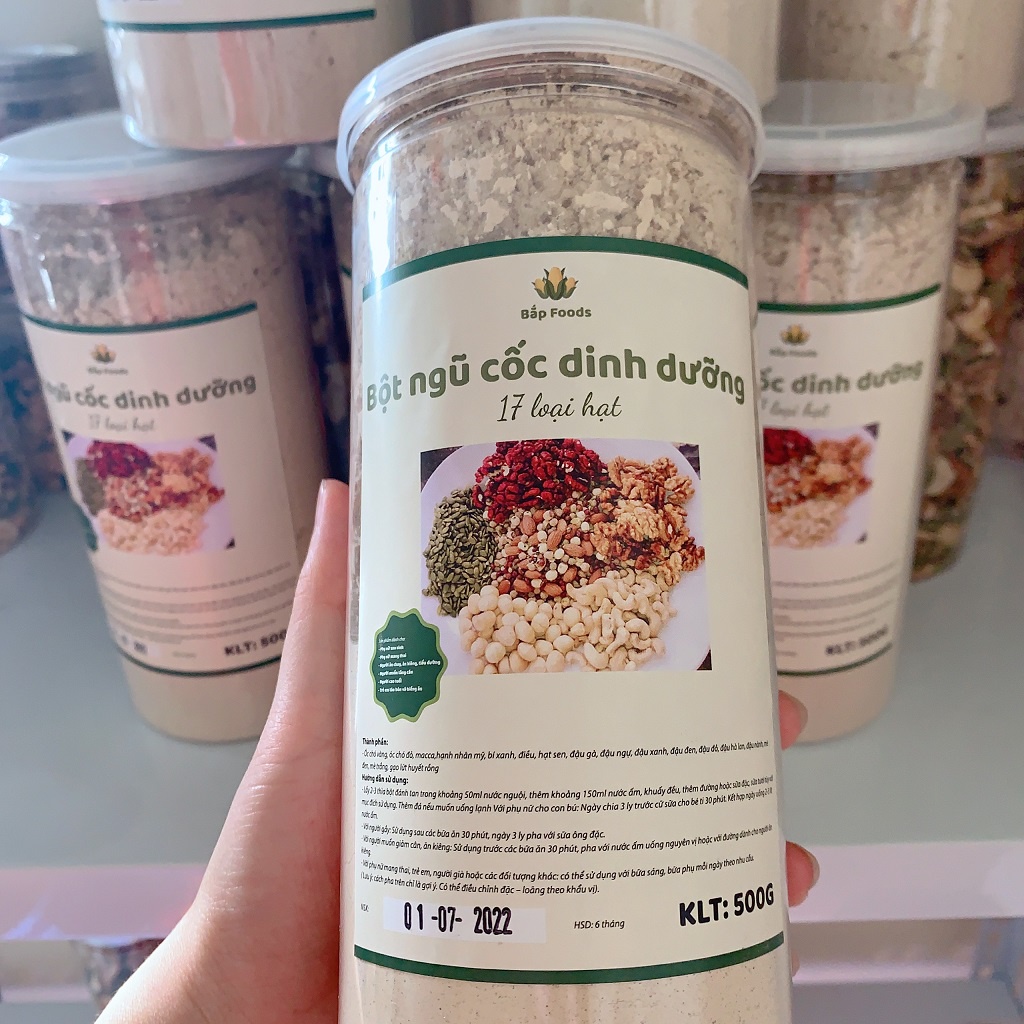 Bột Ngũ Cốc Dinh Dưỡng 17 Loại Hạt, Tăng Cân, Bổ Dưỡng, lợi sữa tốt cho sức khỏe ( 500g )