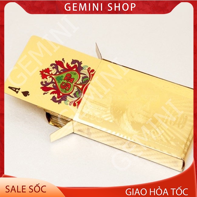 Bộ bài tây tú lơ khơ mạ vàng cao cấp sang trọng chống thấm nước MÃ B1 GEMINI SHOP