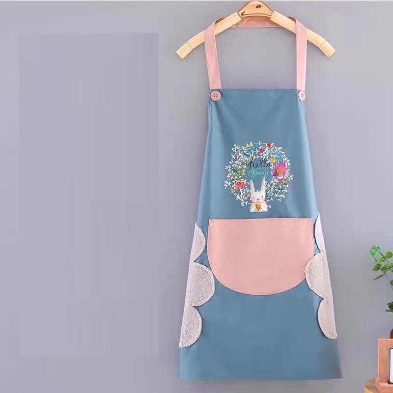 Tạp Dề Nấu Nướng Dọn Dẹp Nhà Bếp Họa Tiết Dễ Thương Chống Thấm Nước Có Túi Để Điện Thoại