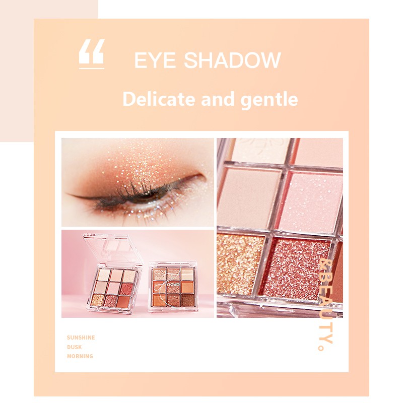 (Hàng Mới Về) Bảng Phấn Mắt 9 Màu Trang Điểm Không Thấm Nước Chống Nhòe | BigBuy360 - bigbuy360.vn