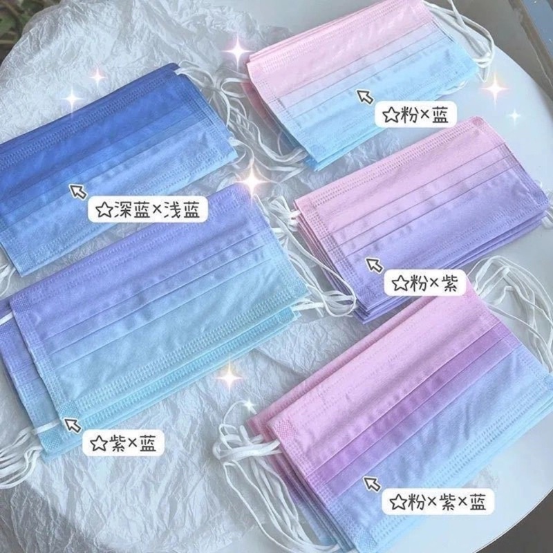 Combo 10 Khẩu trang pastel cầu vồng mix màu