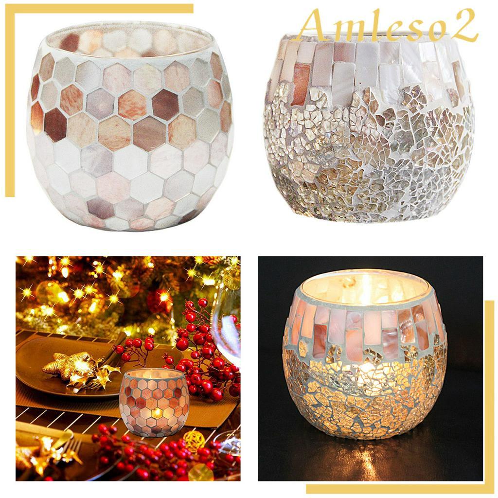 Mosaic Tea Light Holder CANDLE HOLDER Centerpiece Potted Plant Bowl Holder A