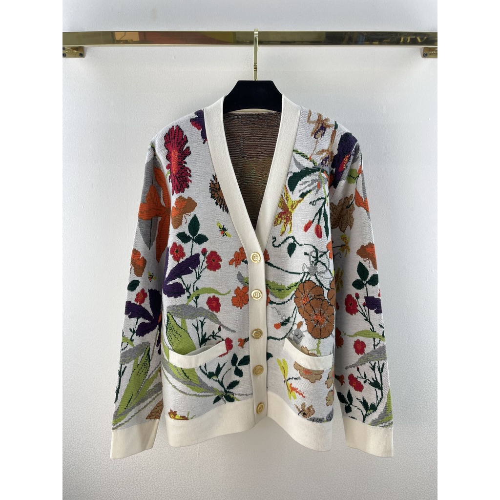 Áo khoác cardigan len nữ thời trang cao cấp Gucci GC phong cách cổ điển