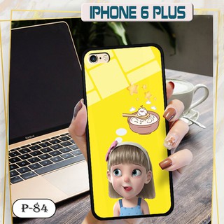 Ốp lưng kính 3D iPhone 6 Plus- hình cute