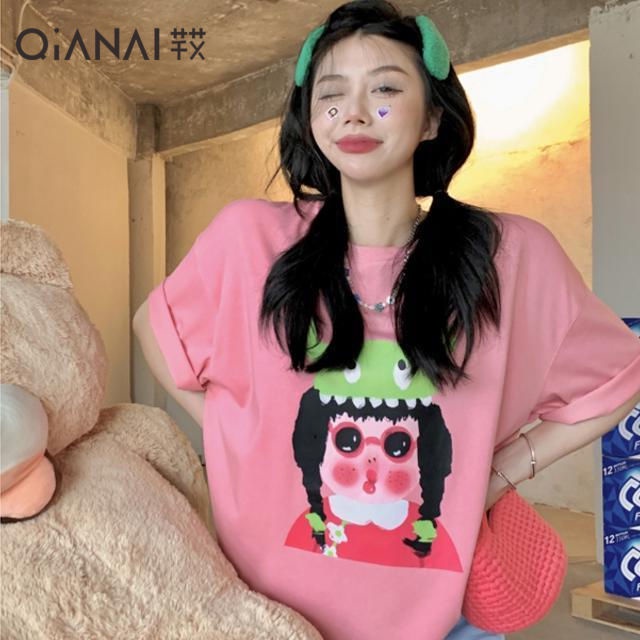 COZOK Áo Thun Tay Ngắn Form Rộng In Họa Tiết Thời Trang