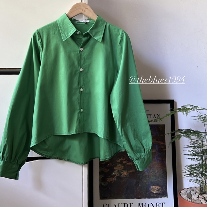 Áo Sơ Mi Dáng Lửng Tay Bồng Basic Đủ Màu