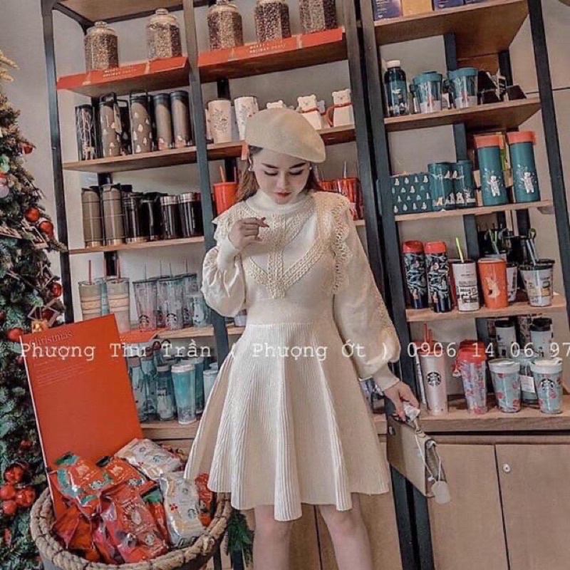 BIGSIZE Đầm Gân Viền Ren bigsize 50-90kg