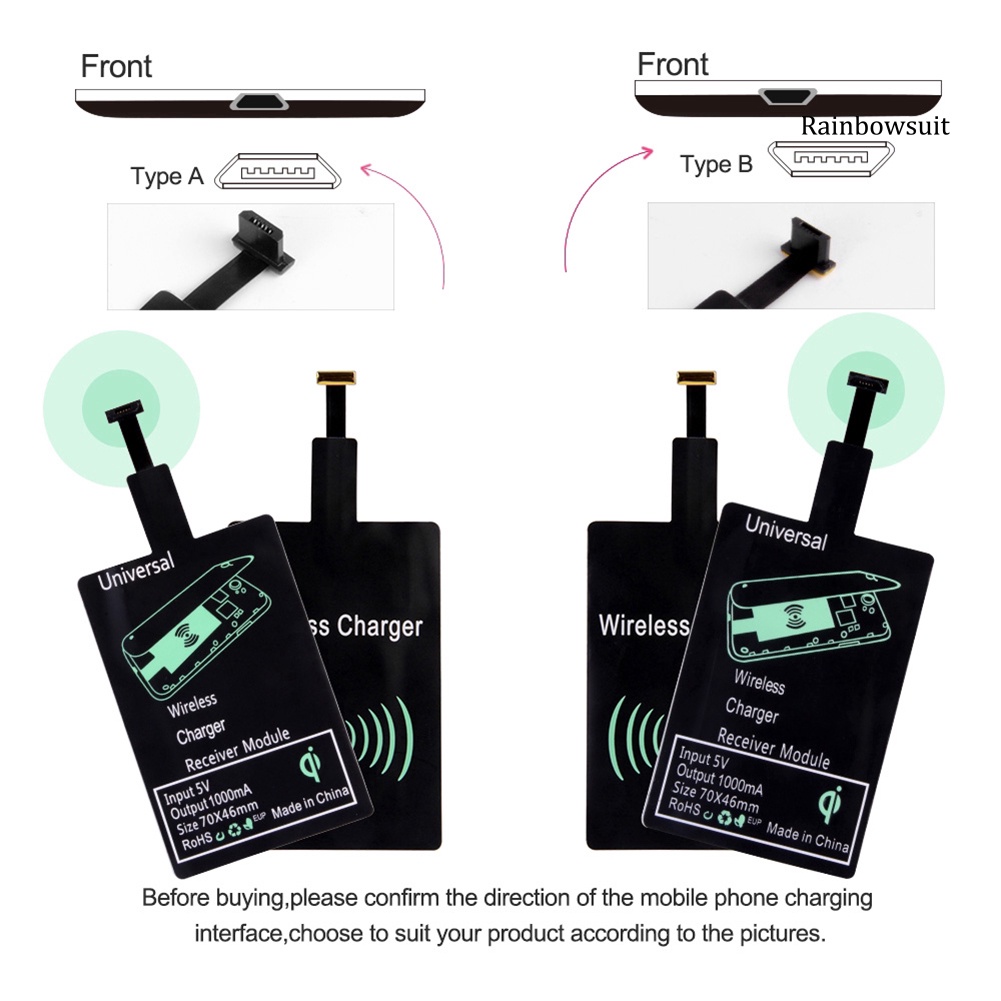 Thiết Bị Nhận Sạc Không Dây USB Type-C Qi Cho iPhone Android