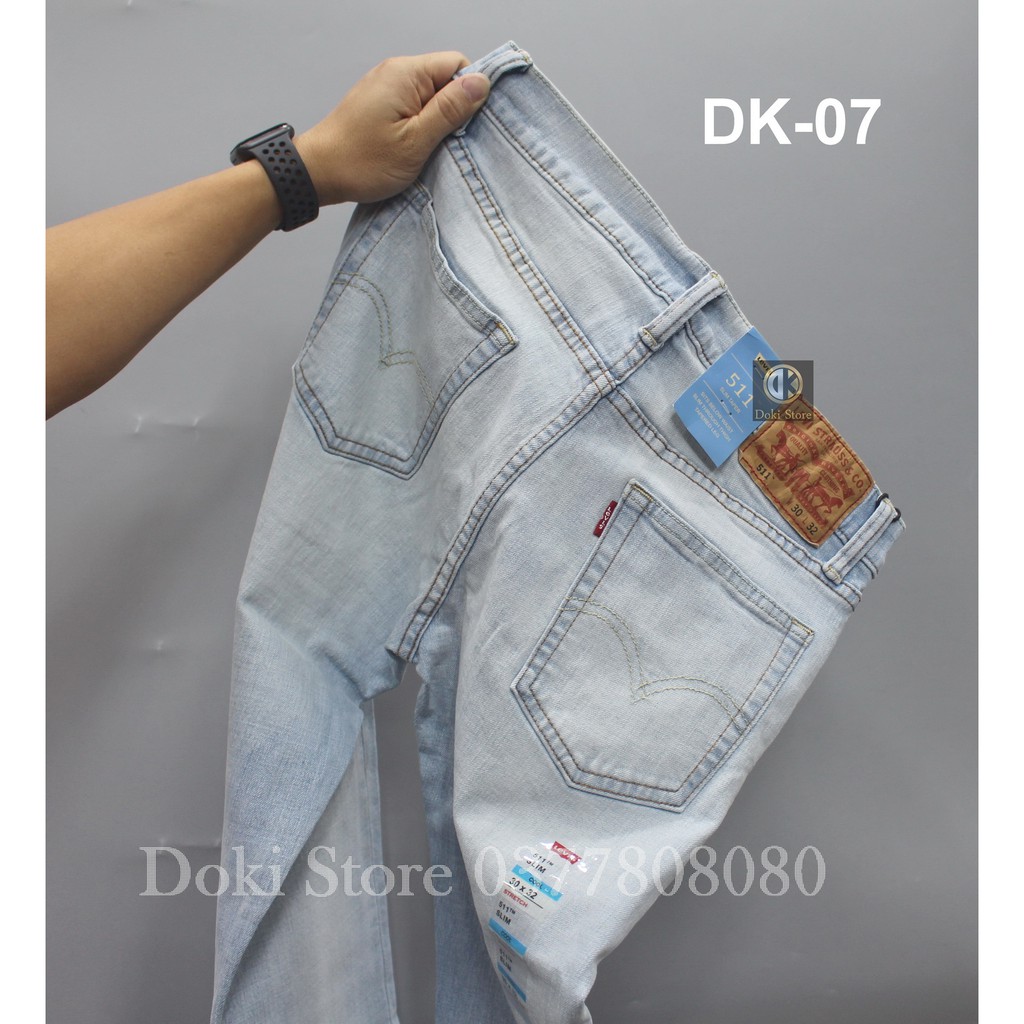 QUẦN JEAN NAM Xanh Bạc Denim Cao cấp DK-07, Quần bò nam dáng ôm nhẹ, chất vải co giãn, ống 17cm - DOKI | BigBuy360 - bigbuy360.vn