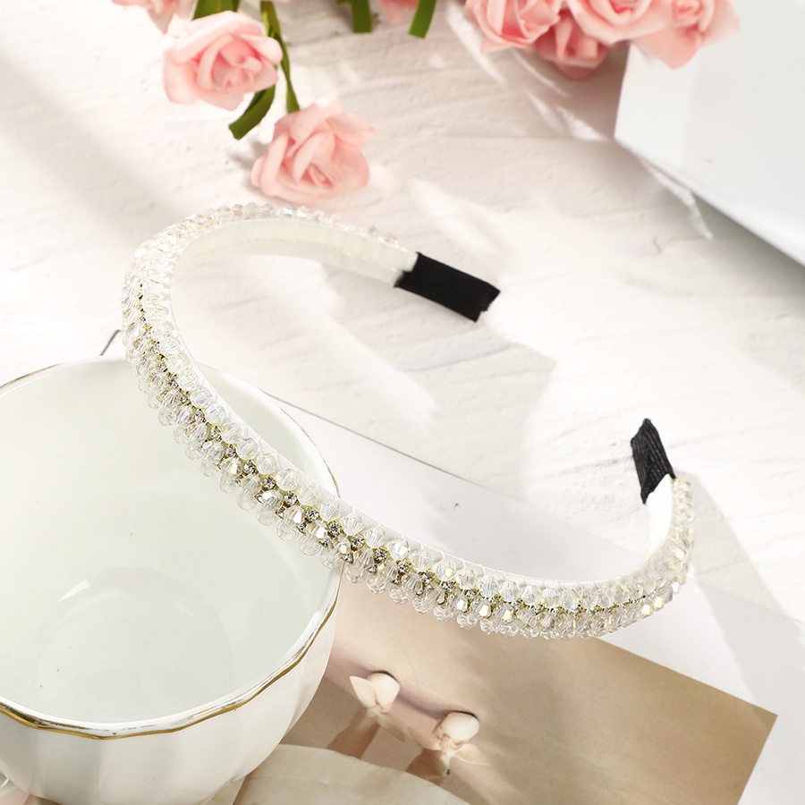 Băng Đô Cài Tóc Đính Đá Pha Lê Lấp Lánh Phong Cách Thời Trang Hàn Quốc Cho Nữ