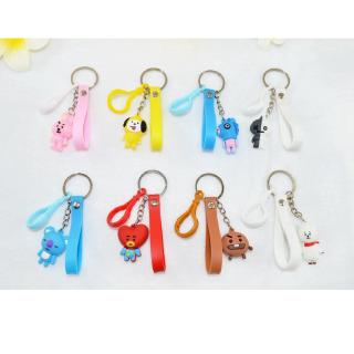 Móc khóa hình bts bt21 cao su dễ thương