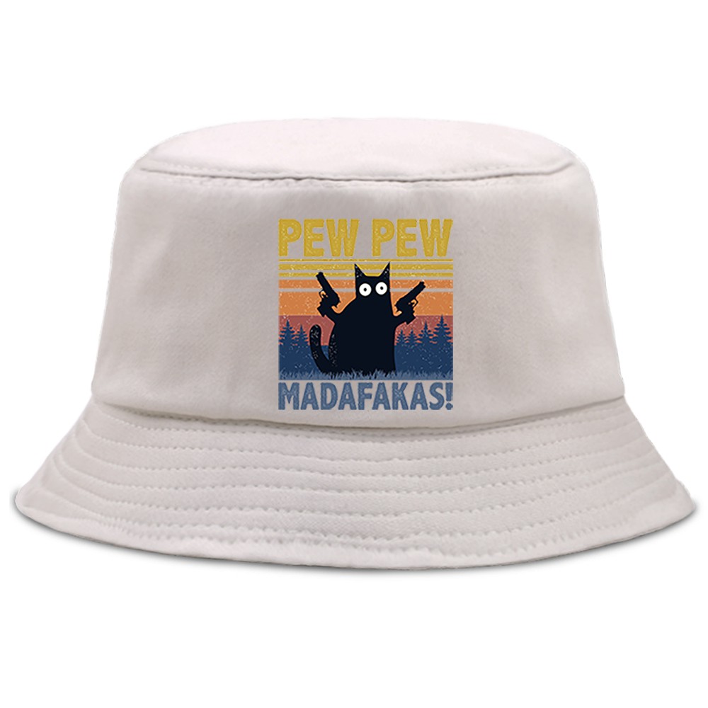 Mũ tai mèo in hình mèo đen Pew Madafakas phong cách mùa hè thời trang cho nam và nữ