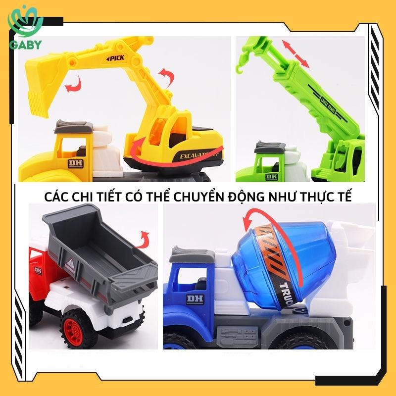 Xe ô tô đồ chơi dây cót chạy đà cho bé, bộ 4 xe nhiều chủ đề, nhiều màu sắc, kiểu dáng đẹp an toàn cho bé GABY nhựa ABS