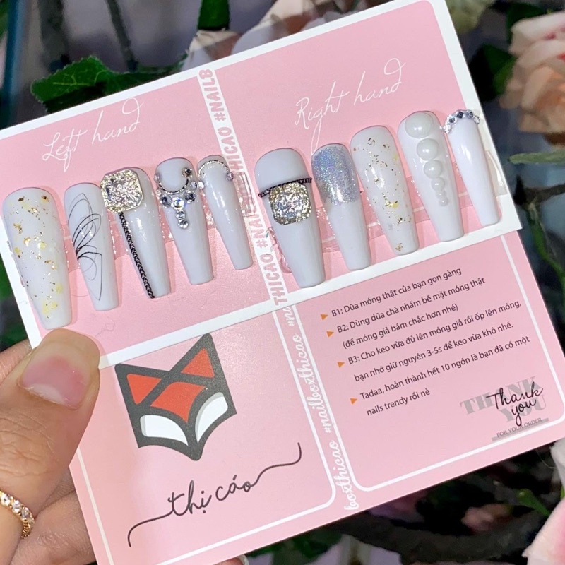 [ Nails Box] Móng úp tone trắng sang chảnh