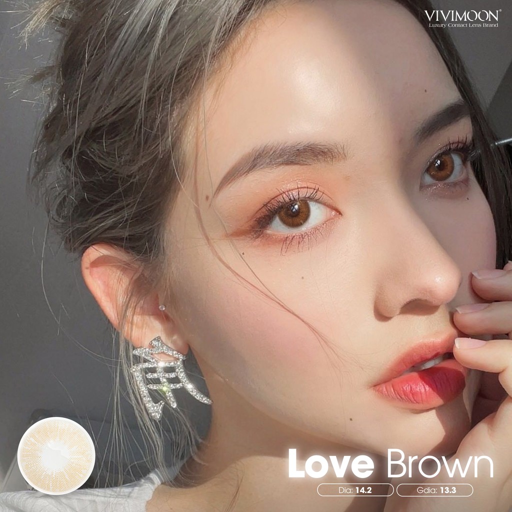 Lens Cận Cho Mắt Thở Màu Nâu Tây 3 Tháng Vivimoon Love Brown