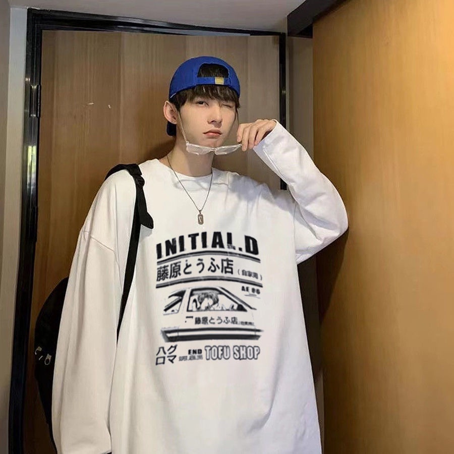 Áo Thun Nam Dài Tay Màu Tối In Hình Trái Tim Cá Tính